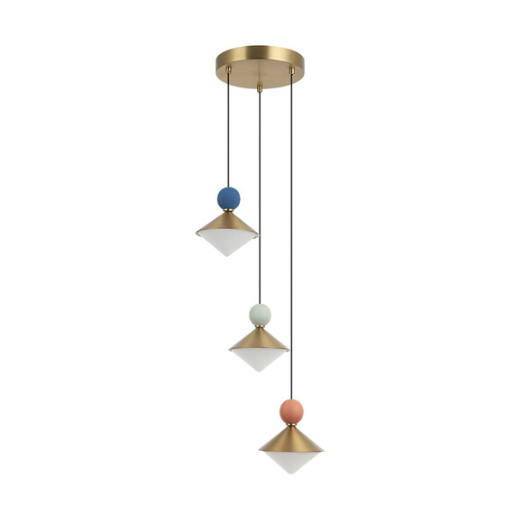 LED Полилей Zambelis 25101 PENDANT LED LIGHT 20W 3000K CERAMIC - METAL - GLASS, BRASS | Osvetlenieto.bg