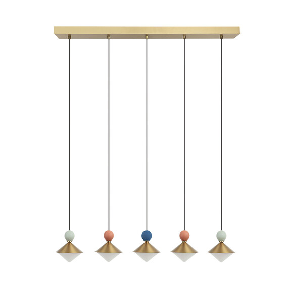 LED Полилей Zambelis 25103 PENDANT LED LINE LIGHT 32W 3000K CERAMIC - METAL - GLASS, BRASS | Osvetlenieto.bg