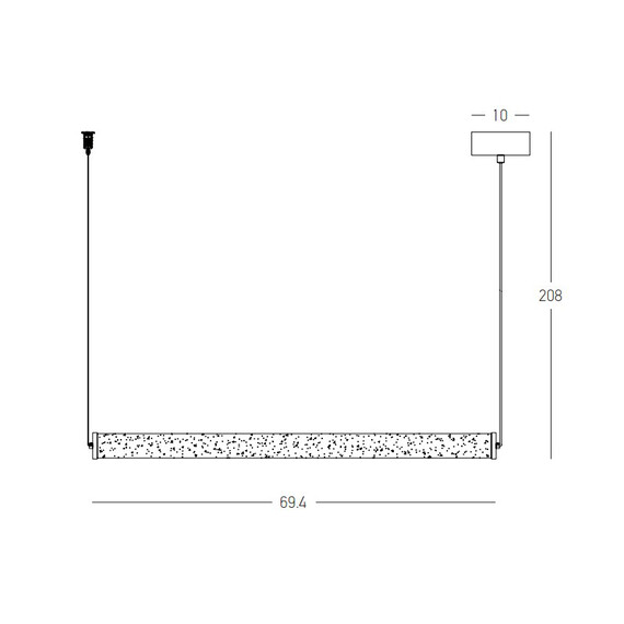 LED Полилей Zambelis 2539 PENDANT LED LINE LIGHT 23W 3000K TRIAC SANDY BLACK - ALABASTER | Osvetlenieto.bg