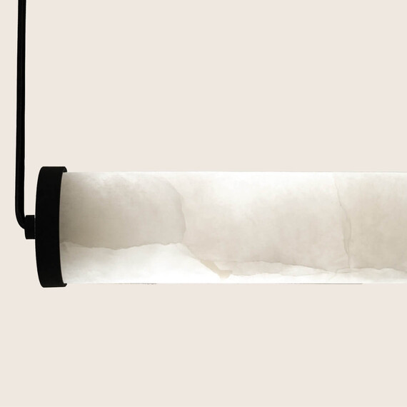 LED Полилей Zambelis 2539 PENDANT LED LINE LIGHT 23W 3000K TRIAC SANDY BLACK - ALABASTER | Osvetlenieto.bg