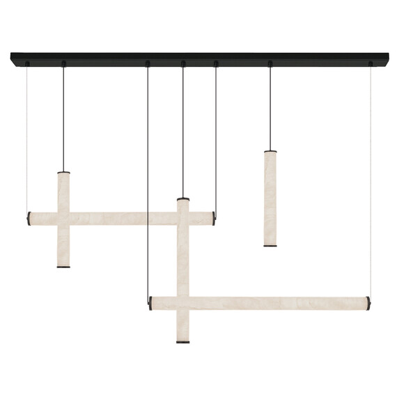 LED Полилей Zambelis 25421 PENDANT LED LIGHT 93W 3000K SANDY BLACK METAL - ALUMINIUM - ALABASTER | Osvetlenieto.bg