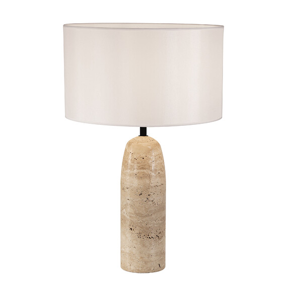 Настолна лампа Zambelis 25428 TABLE LIGHT 1xE27 NATURAL STONE WHITE SHADE | Osvetlenieto.bg