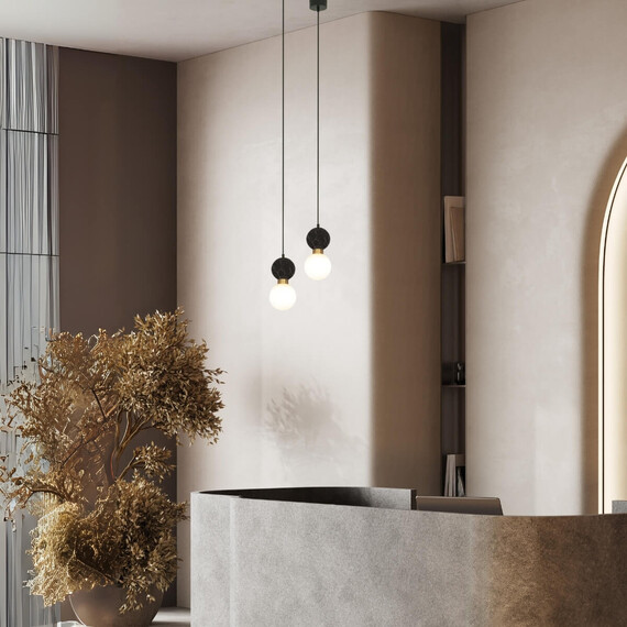 Полилей Zambelis 23241 PENDANT LAMP 1xG9 BLACK MARBLE - BRASS | Osvetlenieto.bg