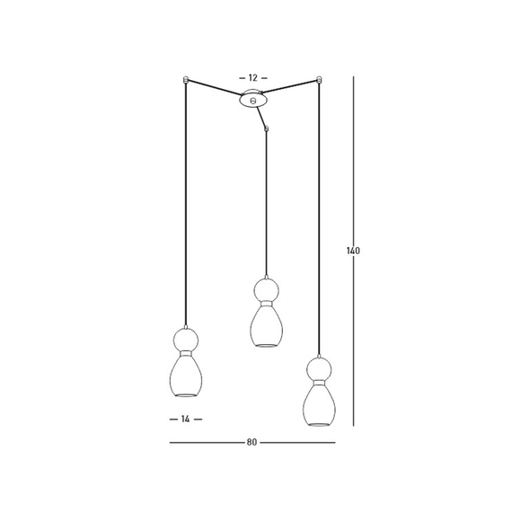 Полилей Zambelis 23245 PENDANT 3XE14 BLACK MARBLE - BRASS | Osvetlenieto.bg