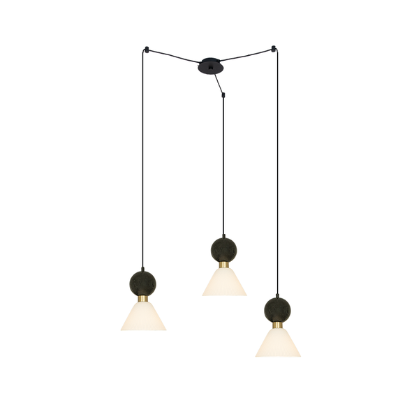 Полилей Zambelis 23249 PENDANT 3XE14 BLACK MARBLE - BRASS | Osvetlenieto.bg