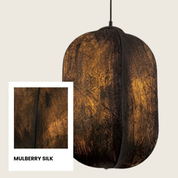 Полилей Zambelis 25171 PENDANT LIGHT 1xE27 MULBERRY SILK - METAL BLACK | Osvetlenieto.bg