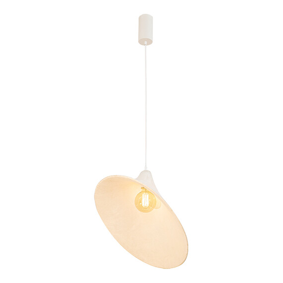 Полилей Zambelis 25173 PENDANT LIGHT 1xE27 MULBERRY SILK - METAL WHITE | Osvetlenieto.bg