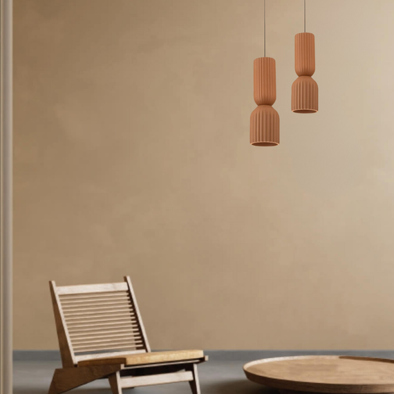 Полилей Zambelis 2596 PENDANT LIGHT 1xE27 TERRACOTTA - SANDY BLACK CLAY - METAL | Osvetlenieto.bg