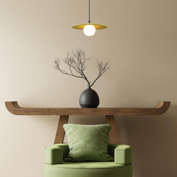 Полилей Zambelis 2597 PENDANT LIGHT 1xG9 OLIVE GREEN CLAY- BLACK - METAL - OPAL GLASS | Osvetlenieto.bg