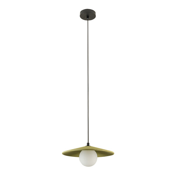 Полилей Zambelis 2597 PENDANT LIGHT 1xG9 OLIVE GREEN CLAY- BLACK - METAL - OPAL GLASS | Osvetlenieto.bg