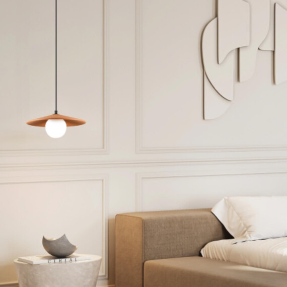 Полилей Zambelis 2598 PENDANT LIGHT 1xG9 TERRACOTTA CLAY - BLACK - METAL - OPAL GLASS | Osvetlenieto.bg