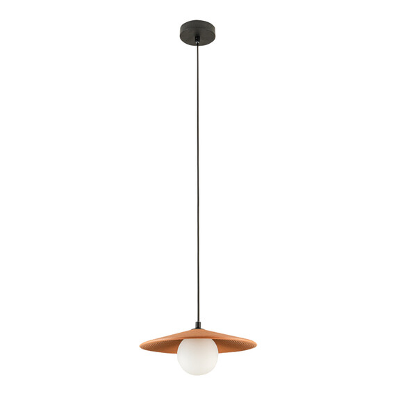 Полилей Zambelis 2598 PENDANT LIGHT 1xG9 TERRACOTTA CLAY - BLACK - METAL - OPAL GLASS | Osvetlenieto.bg