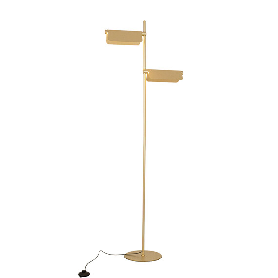 LED Лампион ZAMBELIS 25194 FLOOR LED LIGHT 12W 3000K BRUSHED GOLD MOVABLE LIGHT DEFLECTORS STEP DIMMING | Osvetlenieto.bg