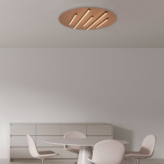 LED Плафон ZAMBELIS 2571 CEILING LED LIGHT 52W 3000K BLACK MATT STICK - SANDY BRICK RED BASE | Osvetlenieto.bg