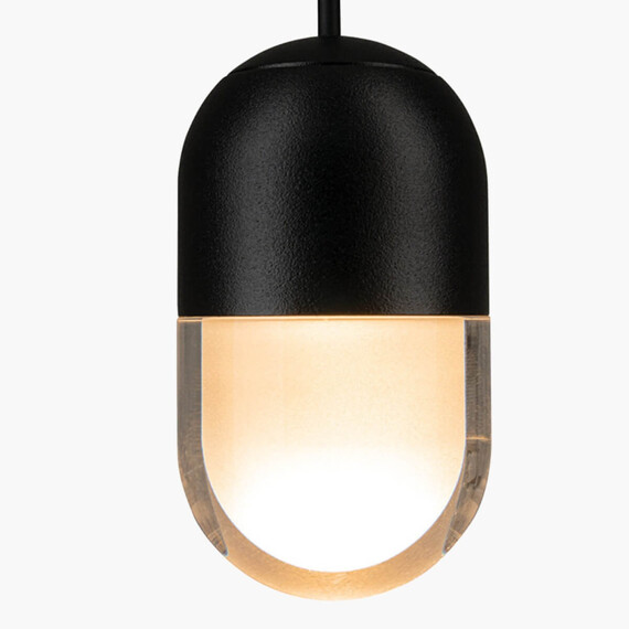 LED Полилей ZAMBELIS 25140 PENDANT LED LIGHT 7W 3000K SANDY BLACK ALUMINIUM - ACRYLIC | Osvetlenieto.bg