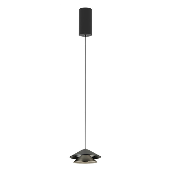 LED Полилей ZAMBELIS 25348 PENDANT LED LIGHT 9W 3000K SANDY BLACK BASE - SANDY BLACK SHADE - BRUSHED NICKEL ELECTROPLATE | Osvetlenieto.bg