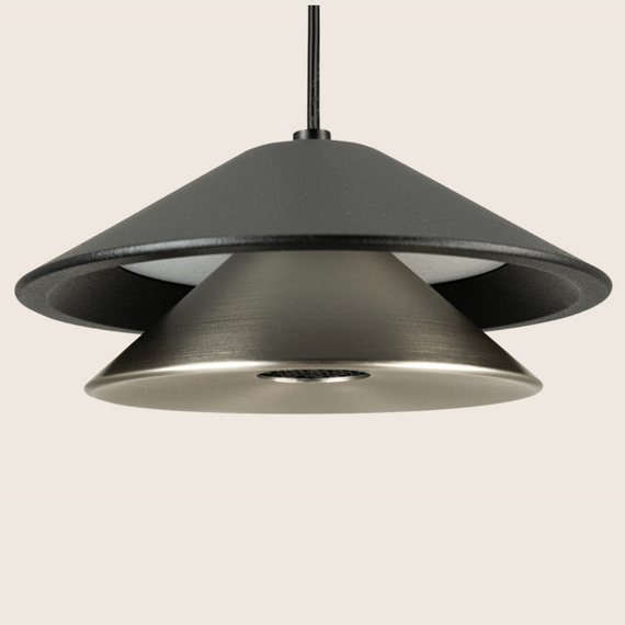 LED Полилей ZAMBELIS 25348 PENDANT LED LIGHT 9W 3000K SANDY BLACK BASE - SANDY BLACK SHADE - BRUSHED NICKEL ELECTROPLATE | Osvetlenieto.bg