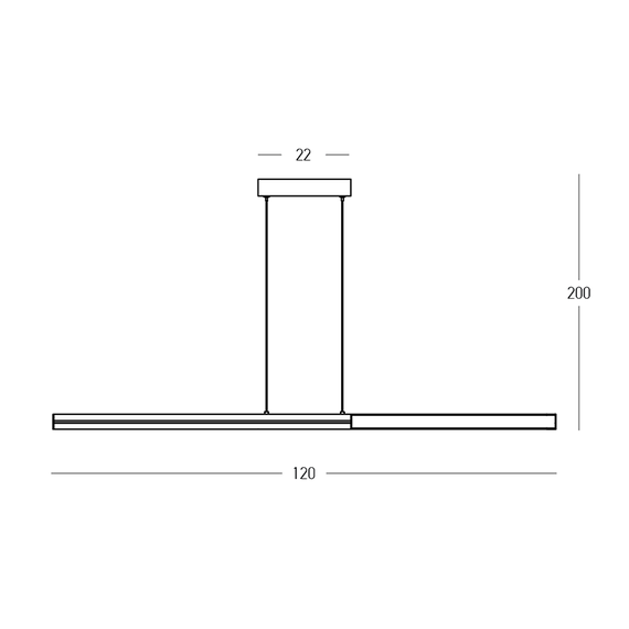 LED Полилей ZAMBELIS 2559 PENDANT LED LINE LIGHT 44W 3000K TRIAC SANDY BLACK - BRASS | Osvetlenieto.bg