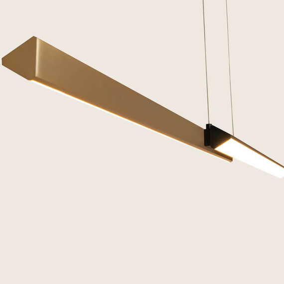 LED Полилей ZAMBELIS 2559 PENDANT LED LINE LIGHT 44W 3000K TRIAC SANDY BLACK - BRASS | Osvetlenieto.bg