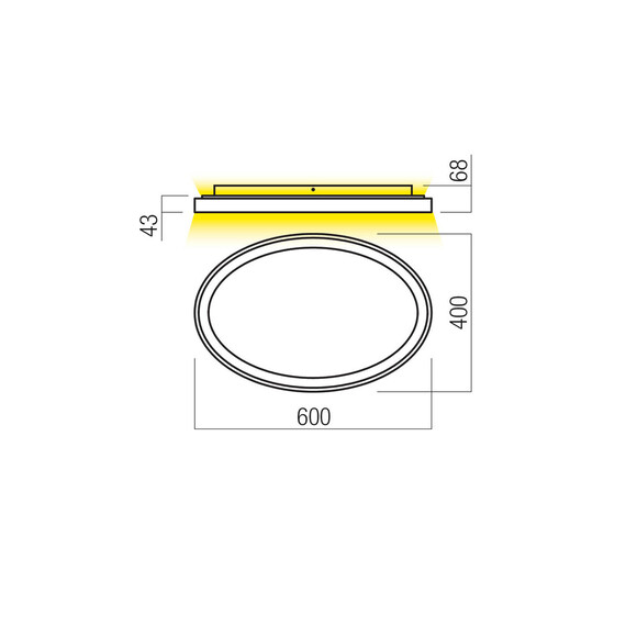 LED Плафон Nobu 01-3807 Redo 60W 	CCT 3000K-4000K | Osvetlenieto.bg