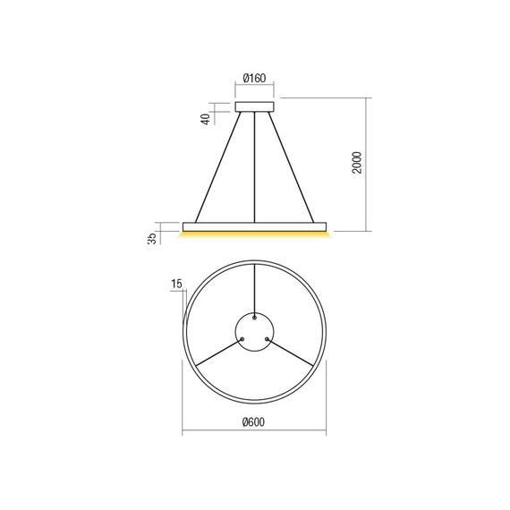 LED Полилей Febe 01-2867 Redo 37W 3000K | Osvetlenieto.bg