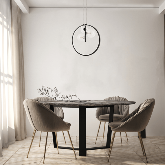LED Полилей ZAMBELIS 22064 PENDANT LED LIGHT 20W 3000K+3xG9 METAL-GLASS BLACK | Osvetlenieto.bg
