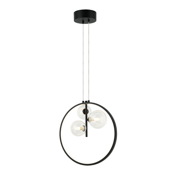 LED Полилей ZAMBELIS 22064 PENDANT LED LIGHT 20W 3000K+3xG9 METAL-GLASS BLACK | Osvetlenieto.bg