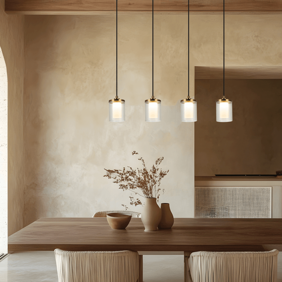 LED Полилей ZAMBELIS 23020 LINE LED LIGHT 29W 3000K METAL-GLASS GOLD | Osvetlenieto.bg