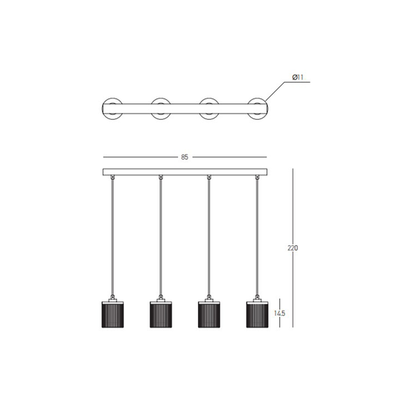 LED Полилей ZAMBELIS 23020 LINE LED LIGHT 29W 3000K METAL-GLASS GOLD | Osvetlenieto.bg