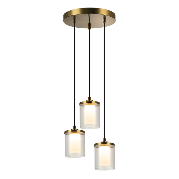LED Полилей ZAMBELIS 23021 PENDANT LED LIGHT 20W 3000K METAL-GLASS GOLD | Osvetlenieto.bg