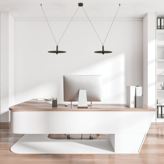 LED Полилей ZAMBELIS 23227 PENDANT LED LIGHT 2x7W 3000K METAL BLACK | Osvetlenieto.bg