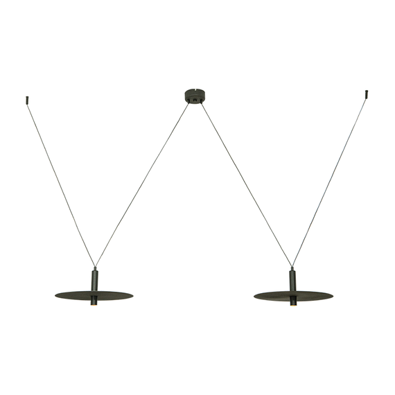 LED Полилей ZAMBELIS 23227 PENDANT LED LIGHT 2x7W 3000K METAL BLACK | Osvetlenieto.bg