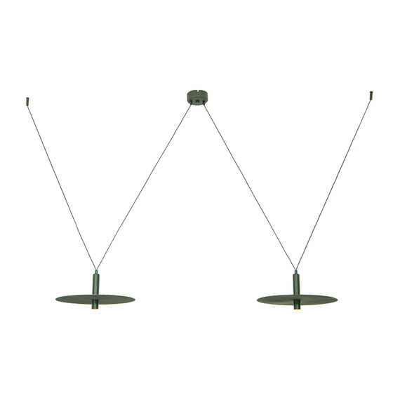 LED Полилей ZAMBELIS 23228 PENDANT LED LIGHT 2x7W 3000K METAL ARMY GREEN | Osvetlenieto.bg