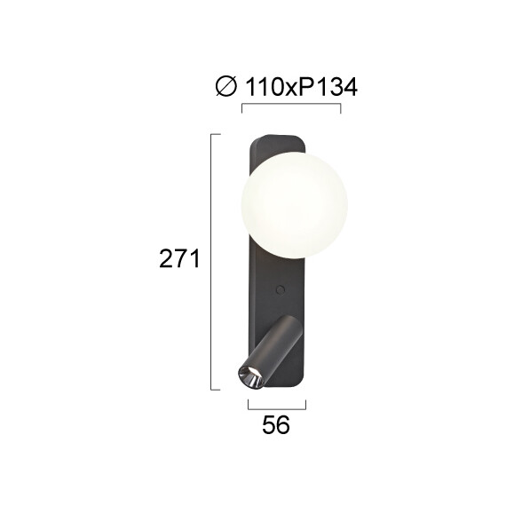 LED Аплик ELINA 4343900 Viokef 9W 3000K Triac Dimmable | Osvetlenieto.bg