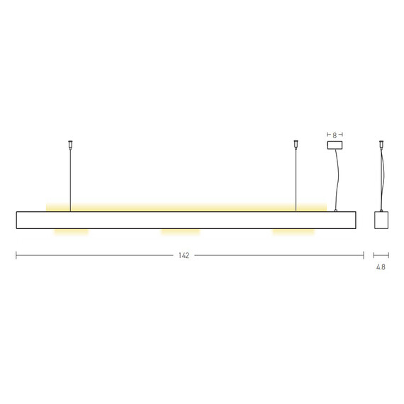 LED Полилей ZAMBELIS 22208 PENDANT LED LIGHT UP-DOWN 54W 3000K BROZE-GOLD | Osvetlenieto.bg