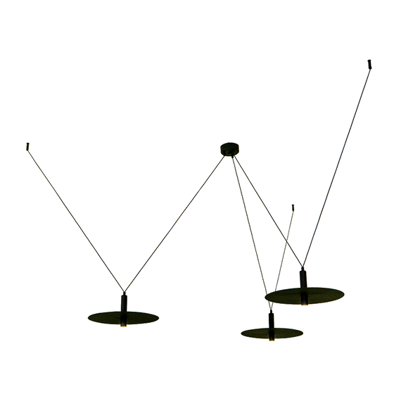LED Полилей ZAMBELIS 23229 PENDANT LED LIGHT 3x7W 3000K METAL BLACK | Osvetlenieto.bg