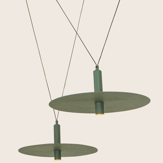LED Полилей ZAMBELIS 23230 PENDANT LED LIGHT 3x7W 3000K METAL ARMY GREEN | Osvetlenieto.bg