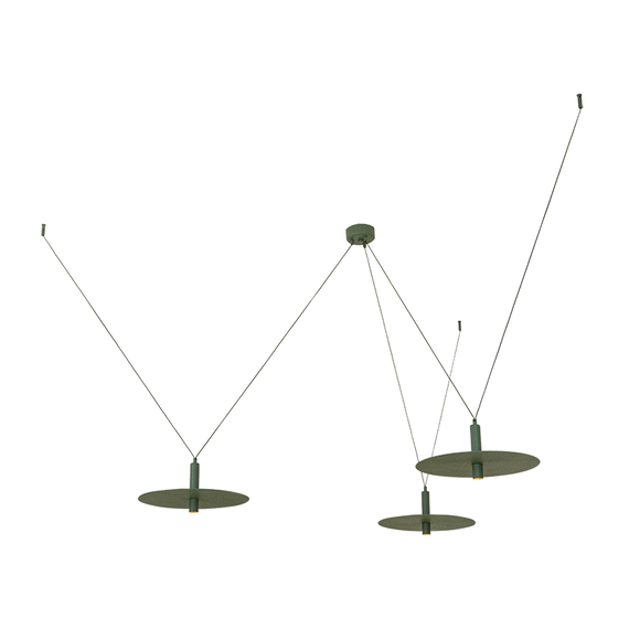 LED Полилей ZAMBELIS 23230 PENDANT LED LIGHT 3x7W 3000K METAL ARMY GREEN | Osvetlenieto.bg