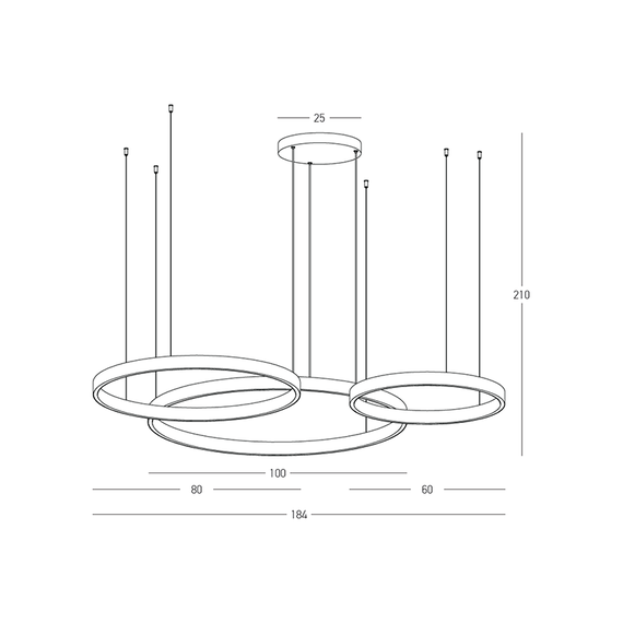 LED Полилей ZAMBELIS 25375 PENDANT LED LIGHT UP-DOWN 174W 3000K BLACK ALUMINIUM - ACRYLIC | Osvetlenieto.bg