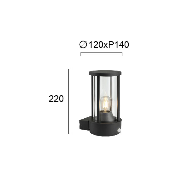 Фасаден аплик със сензор за движение ASPEN 4286100 Viokef 1xЕ27 | Osvetlenieto.bg