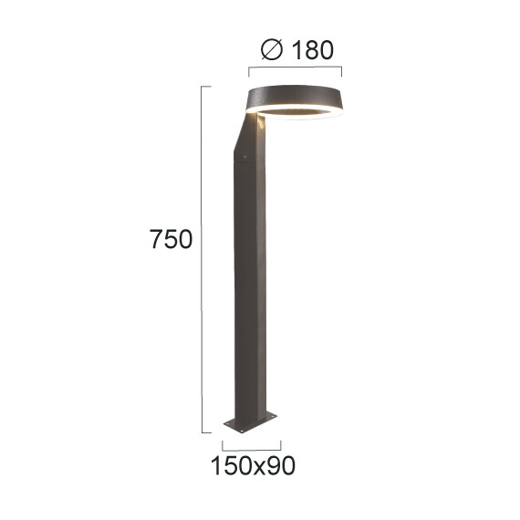 LED Градинска лампа ZOOM 4321600 Viokef 12W 3000K | Osvetlenieto.bg