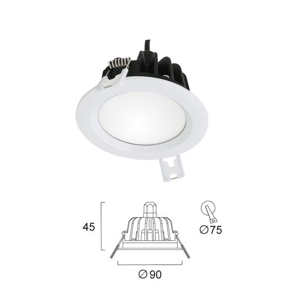LED Луна за вграждане BARNEY 4341800 Viokef 7W 3000K | Osvetlenieto.bg