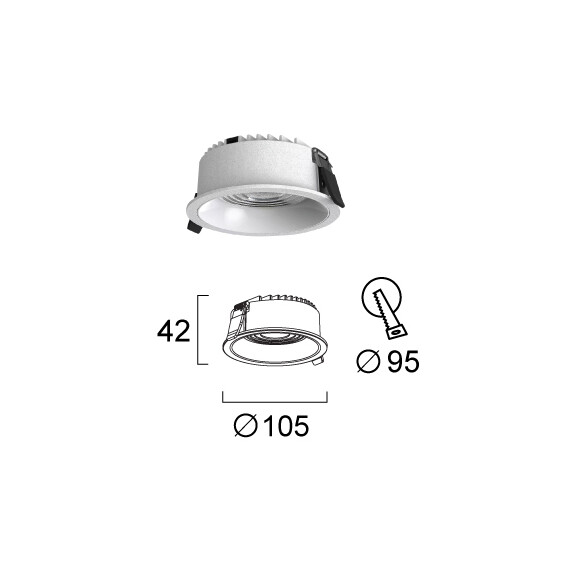 LED Луна за вграждане LUIGI 4335000 Viokef 15W CCT 3000K-6500K | Osvetlenieto.bg