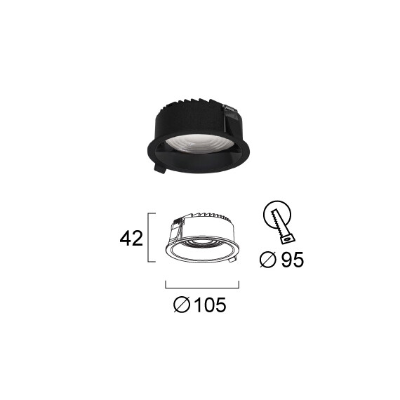 LED Луна за вграждане LUIGI 4335001 Viokef 15W CCT 3000K-6500K | Osvetlenieto.bg