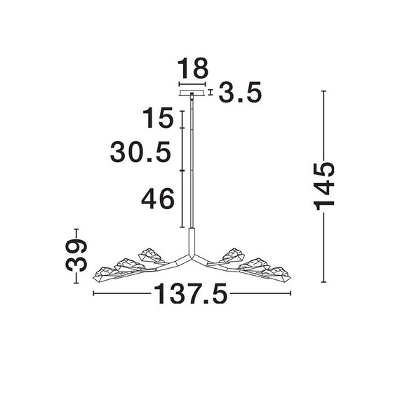 LED Полилей GRETA 9187026 NovaLuce 34W 3000K | Osvetlenieto.bg