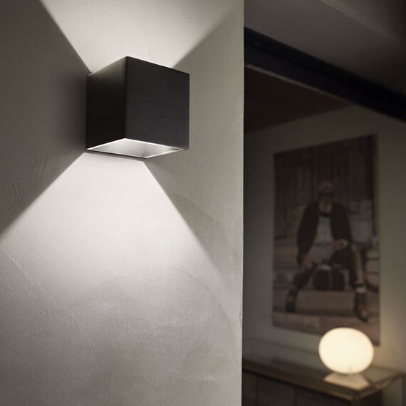 Фасаден аплик Rubik Ap1 Nero 142302 Ideal Lux LED IP44 | Osvetlenieto.bg
