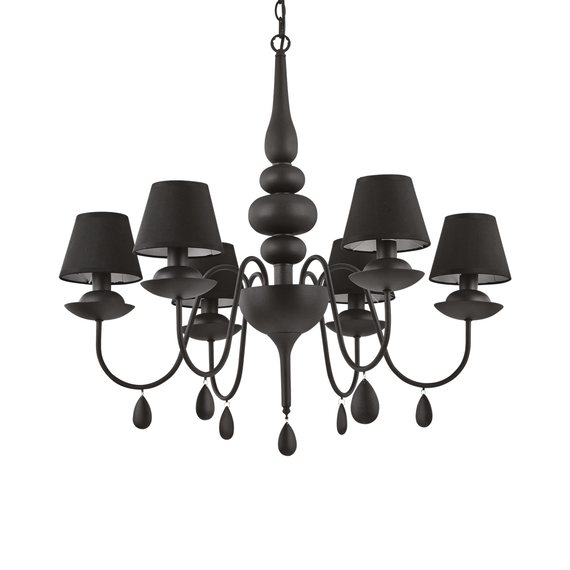 Полилей BLANCHE SP6 NERO 111872 Ideal Lux 6xE14 | Osvetlenieto.bg