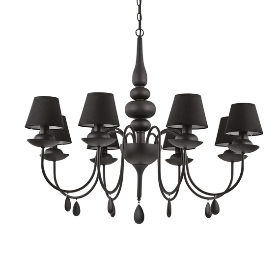 Полилей BLANCHE SP8 NERO 111896 Ideal Lux 8xE14 | Osvetlenieto.bg