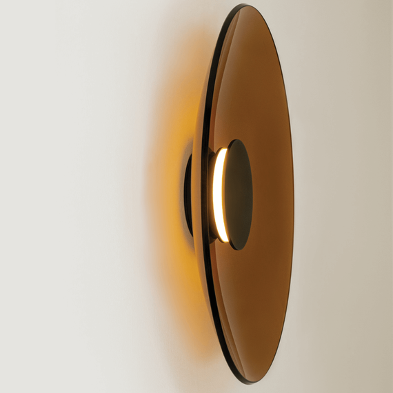 LED Аплик ZAMBELIS 25272 WALL LED LIGHT 22W 2700K-3000K TRIAC BLACK MATT - TAWNY GLASS | Osvetlenieto.bg