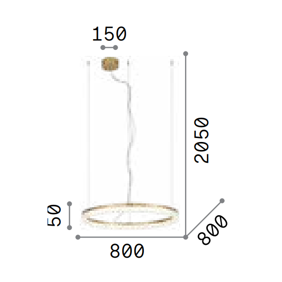 LED Полилей CROWN SP D80 OTTONE 314921 Ideal Lux | Osvetlenieto.bg